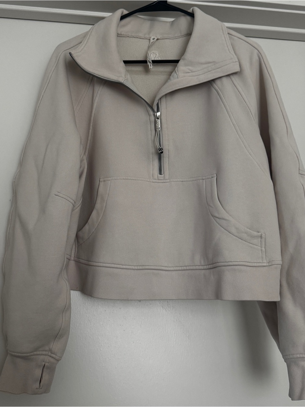 lululemon athletica bone half zip crop scuba